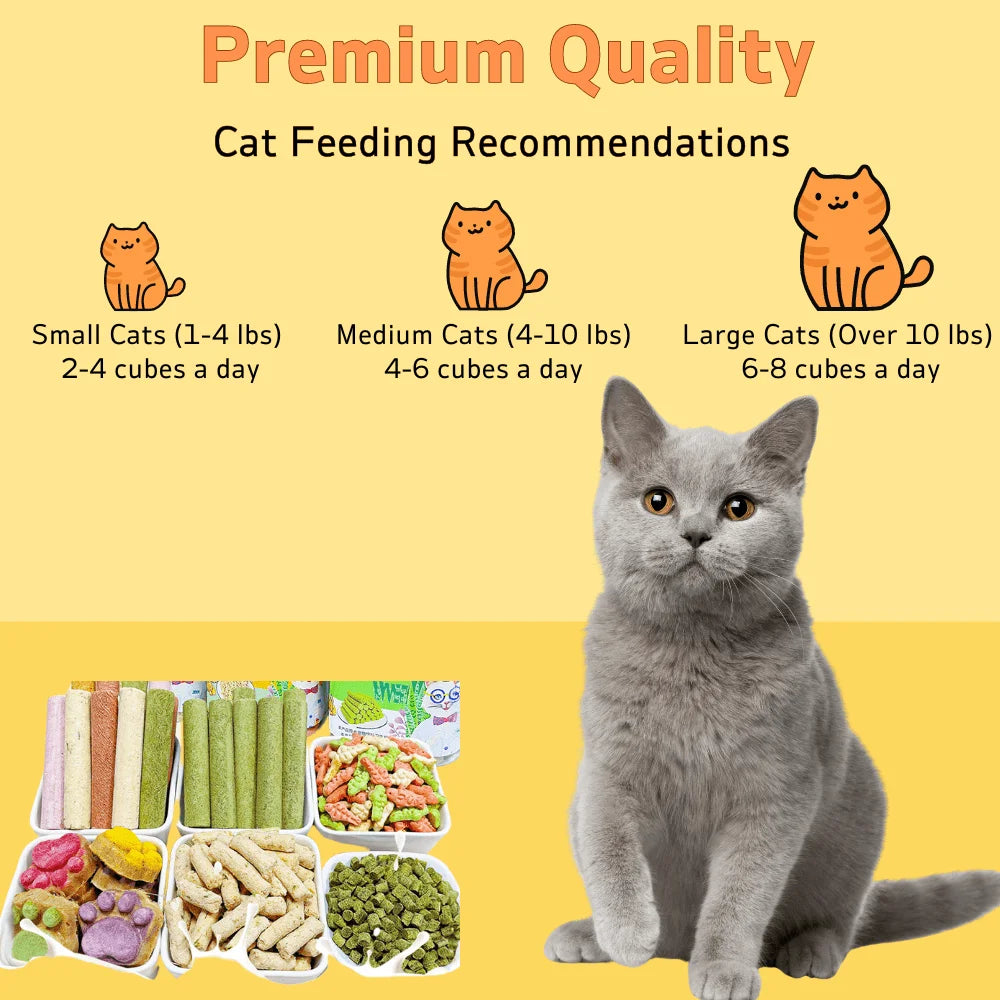 Cat Grass Molar Stick, Cat Treats for Hairball Support and Teeth Cleaning, Chicken Flavored Hairball Treats for Cats,